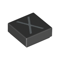 Lego Tile 1 x 1 with letter Capital X Print