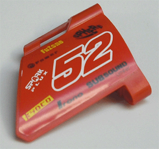 Lego Technic, Panel Fairing #22 Large Short, Small Hole, Side A with Number 52 and Sponsor Logos Pattern (Sticker) - Set 8167