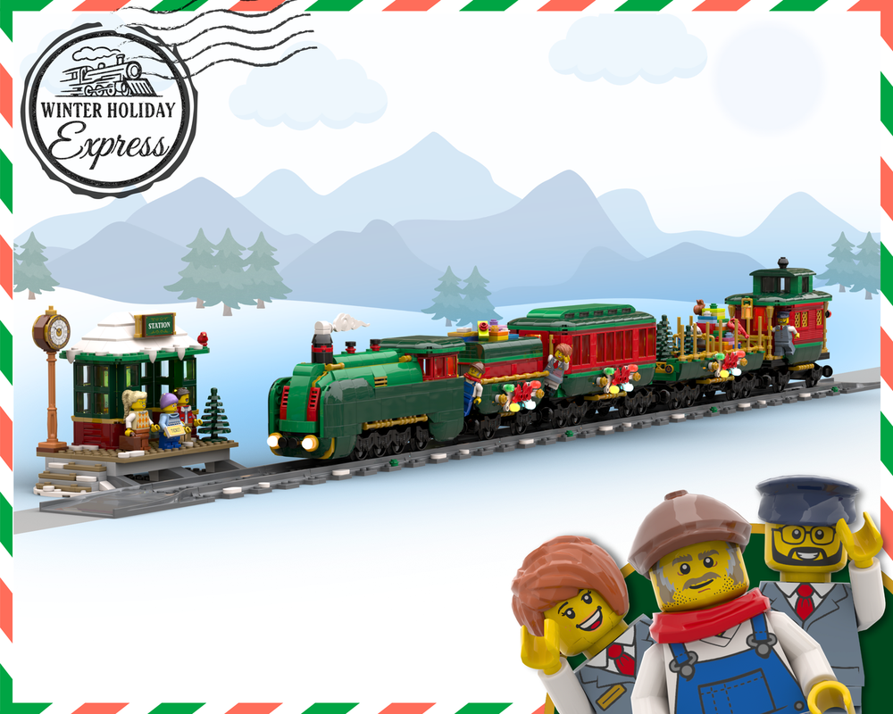 Lego Winter Holiday Express Train - BDP8 LEGO Christmas Train MOC