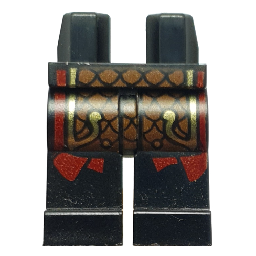 Lego Hips and Black Legs with Scale Armor, Red Robe / Black