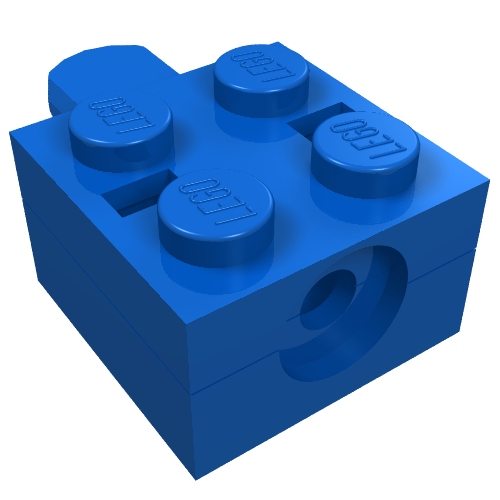 Lego Arm Holder Brick 2 x 2 without Hole and 1 Arm / Blue