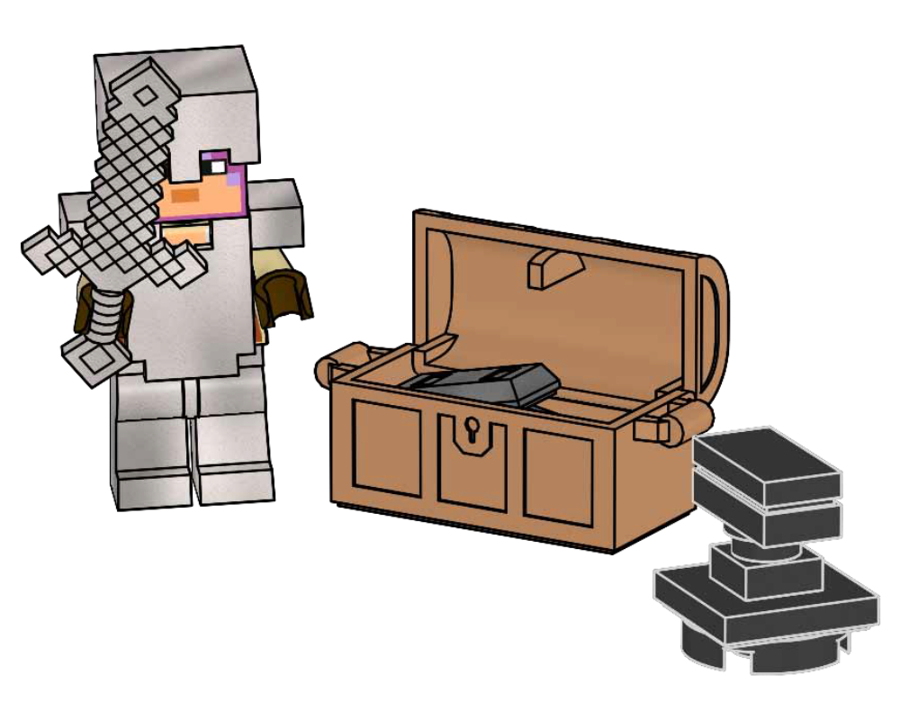 Lego Knight with Chest and Anvil