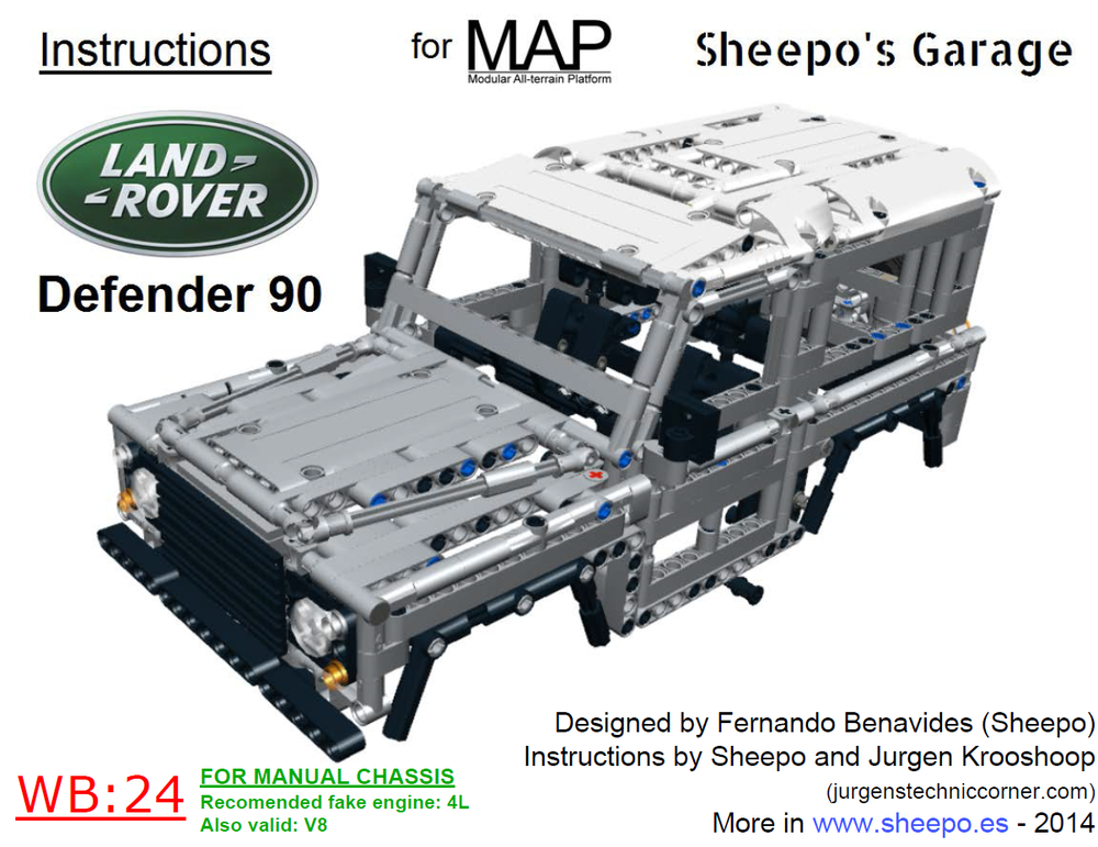 Lego Land-Rover Defender 90 Bodywork (for MAP)