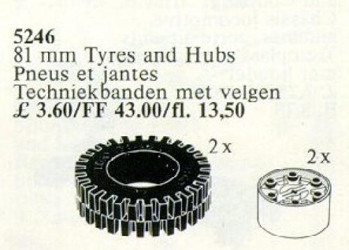 Lego X-Large Tires / 81 mm Tyres and Hubs
