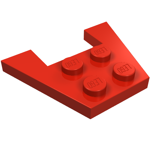 Lego Wedge Plate 3 x 4 without Stud Notches / Red