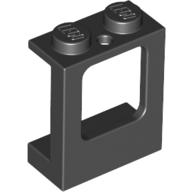 Lego Window 1 x 2 x 2 Plane, Solid Studs / Black