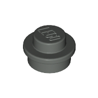 Lego Plate Round 1 x 1 with Solid Stud / Dark Gray