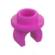 Lego Plate Round 1 x 1 with Hollow Stud and Underside Clip / Dark Pink