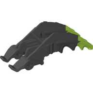 Lego Large Figure Foot, Claw, Mistika with Axle with Marbled Lime Pattern / Black
