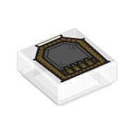 Lego Tile 1 x 1 with Silver and Gold Circuitry (Echolocation Interface) Print