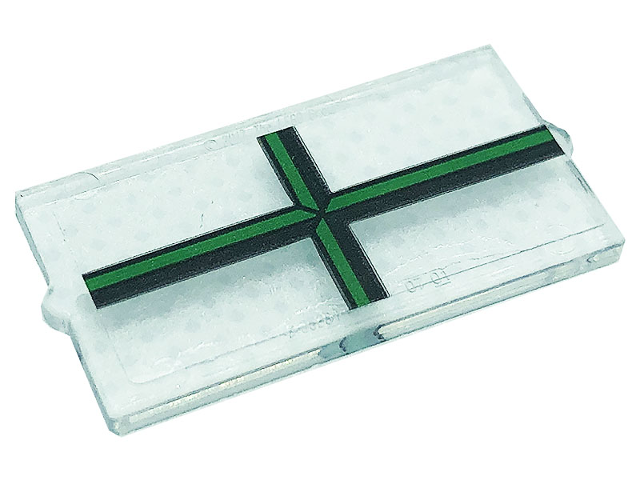 Lego Glass for Window 1 x 2 x 3 with Green Muntins Pattern (Sticker) - Set 76388 / Trans-Clear