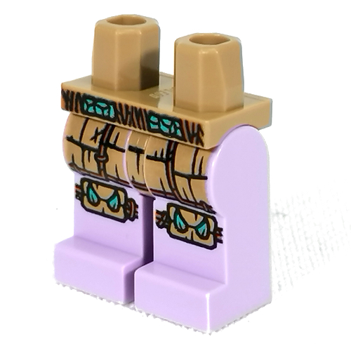 Lego Hips and Lavender Legs with Dark Tan Skirt, Knee Pads print / Dark Tan