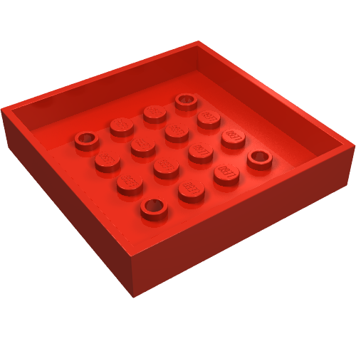 Lego Box 6 x 6 Bottom / Red