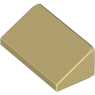 Lego Brick Sloped 30° 1 x 2 x 2/3 / Tan