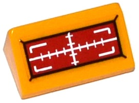 Lego Slope 30 1 x 2 x 2/3 with Red and White Target Head-Up Display (HUD) Pattern (Sticker) - Set 70144 / Bright Light Orange