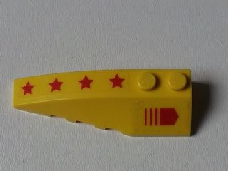 Lego Wedge 6 x 2 Left with Red Arrow and 4 Red Stars Pattern (Stickers) - Set 7712
