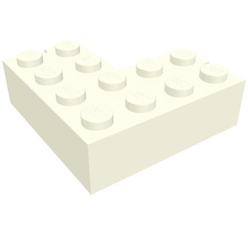 Lego Brick 4 x 4 Corner Right with 2 Slots