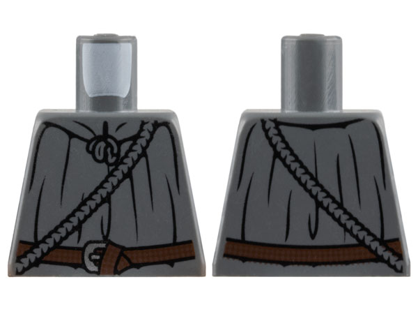 Lego Torso LotR Cloak with Rope and Belt Pattern (Gandalf) / Dark Bluish Gray