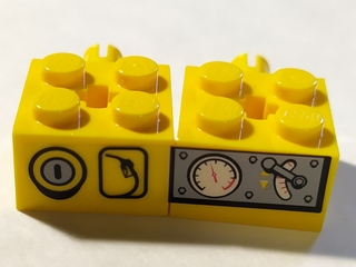 Lego Stickered Assembly 4 x 2 x 1 with Gauges Pattern Model Left Side (Sticker) - Set 7344