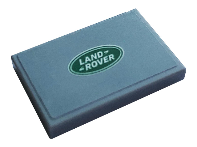 Lego Tile 2 x 3 with Land Rover Logo Small Pattern (Sticker) - Set 42110 / Light Bluish Gray