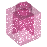 Lego Brick 1 x 1 / Glitter Trans-Dark Pink