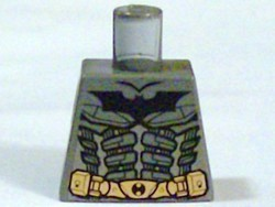 Lego Torso Batman Logo with Body Armor and Copper Belt Pattern / Dark Bluish Gray