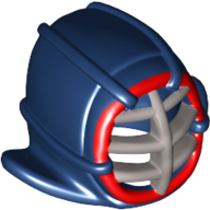 Lego Mask, Kendo, Flat Silver and Red Grill