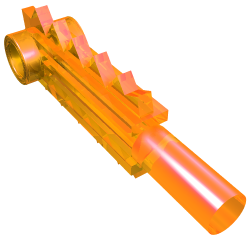 Lego Tool Chainsaw Blade / Trans-Orange