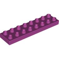 Lego Duplo Plate 2 x 8 / Magenta