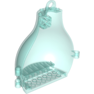 Lego Pod, Round Tapering with Loop on Top / Trans-Light Blue