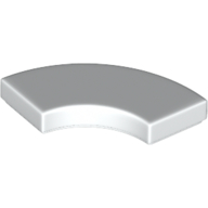 Lego Tile 2 x 2 Curved, Macaroni / White