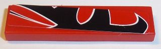 Lego Tile 1 x 4 with Black Togokahn Pattern, Model Middle Back (Sticker) - Set 8159
