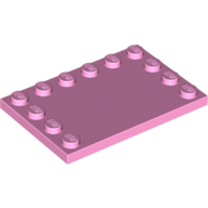 Lego Plate Special 4 x 6, Studs on 3 Edges / Bright Pink