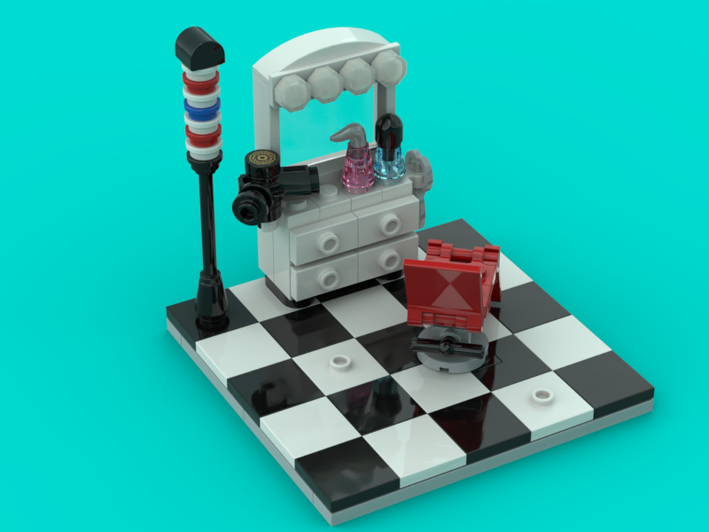 Lego Barber Shop Interior