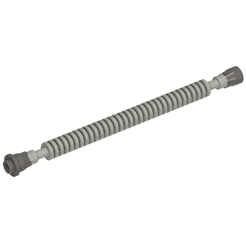 Lego Flexible Ribbed Hose 8mm Ends 12L with Tabbed Dark Bluish Gray Ends / Light Gray