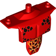 Lego Large Figure Torso, Chest Armor, Shoulder Studs with Lava Print