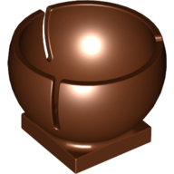Lego Cylinder Hemisphere 2 x 2 Ball Turret Socket Base / Reddish Brown
