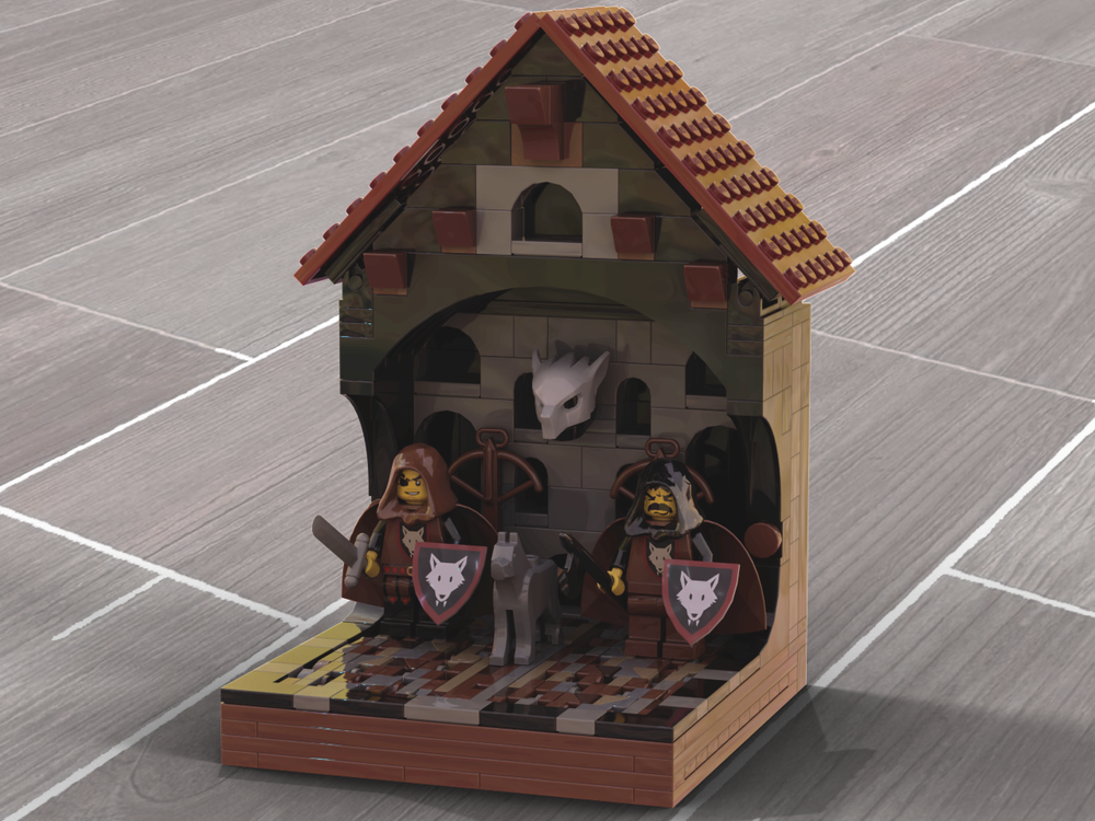 Lego Wolf Pack Display with wolf head