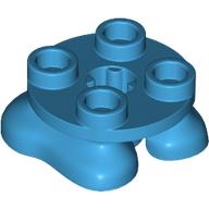 Lego Feet, 2 x 2 x 2/3 with 4 Studs on Top / Dark Azure