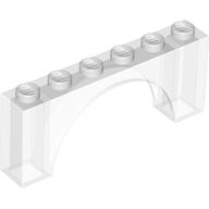 Lego Brick Arch 1 x 6 x 2 - Thin Top without Reinforced Underside [New Version] / Trans-Clear