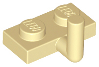 Lego Plate, Modified 1 x 2 with Bar Arm Up (Horizontal Arm 5mm) / Tan