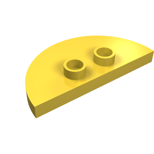 Lego Duplo Plate 2 x 4 x 1/3 Half Circle with 2 Studs [Thin] / Yellow