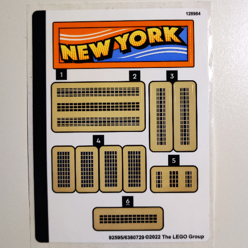 Lego Sticker Sheet 1 for Set 40519-1
