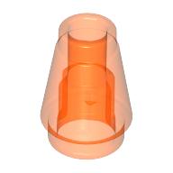 Lego Cone 1 x 1 [Top Groove] / Trans-Neon Orange
