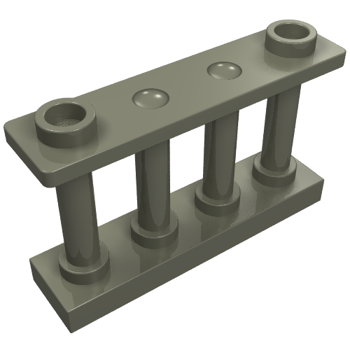 Lego Fence Spindled 1 x 4 x 2 [2 Top Studs] / Dark Gray