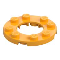 Lego Plate Round 4 x 4 with 2 x 2 Round Opening / Bright Light Orange