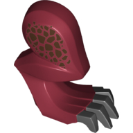 Lego Creature Body Part, Dragon Leg, Right with Black Claws and Dark Brown Scales Print / Dark Red