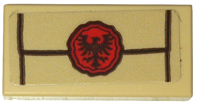 Lego Tile 1 x 2 with Envelope with Red Wax Seal with Falcon Imprint Pattern (Sticker) - Set 10332