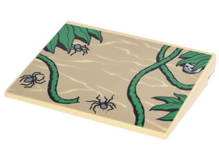Lego Slope 10 6 x 8 with Spiders and Vines Pattern (Sticker) - Set 7623 / Tan