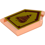 Lego Tile Special 2 x 3 Pentagonal with Nexo Power Shield Print - Fire Tornado
